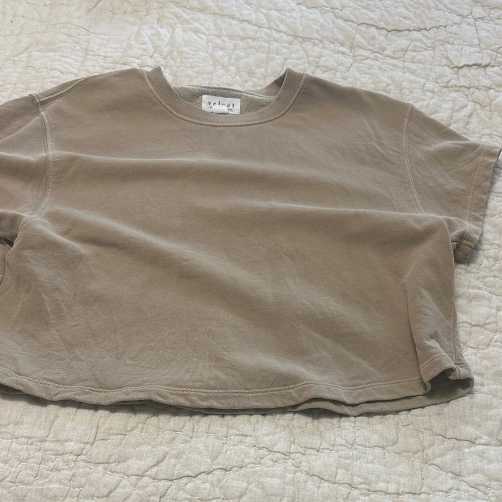 Crop short sleeve sweatshirt